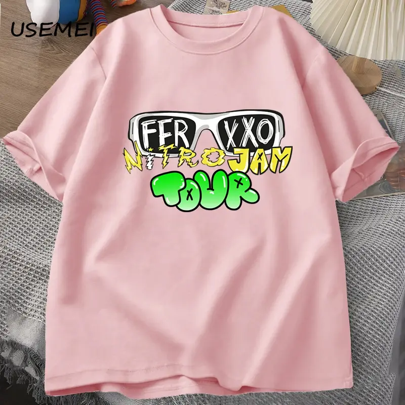 Футболка Feid Ferxxo для мужчин и женщин, хлопковая рубашка в стиле 90-х, топ в стиле пэпера с коротким рукавом, уличная одежда в стиле унисекс, большие размеры, на лето
