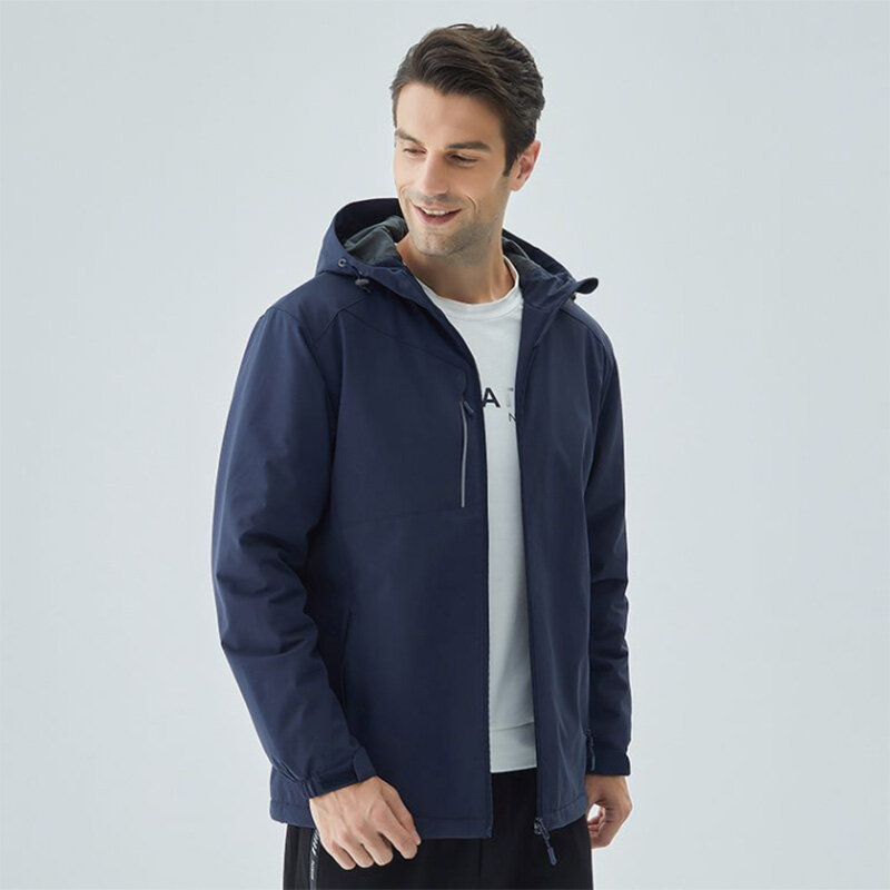 Jacke jaket hoodie pria, mantel musim dingin modis kasual anti air tahan angin pria untuk berkemah, jaket Hiking, pakaian luar pria