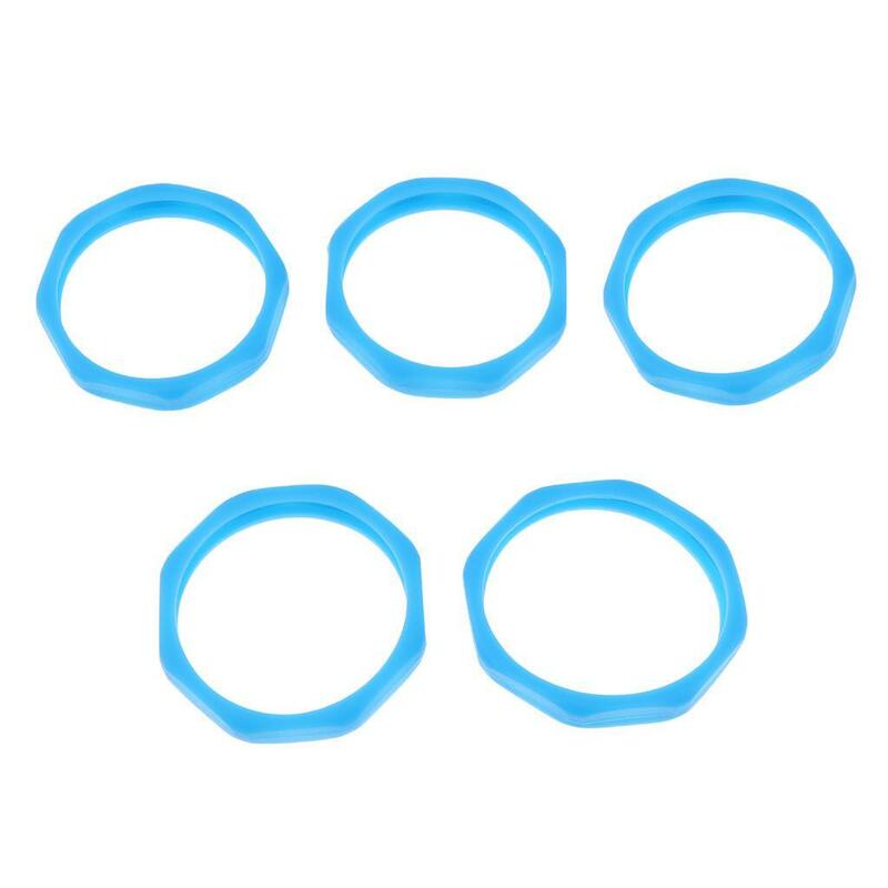 5 buah Mikrofon Slip antiberguling cincin pelindung mikrofon cincin silikon biru
