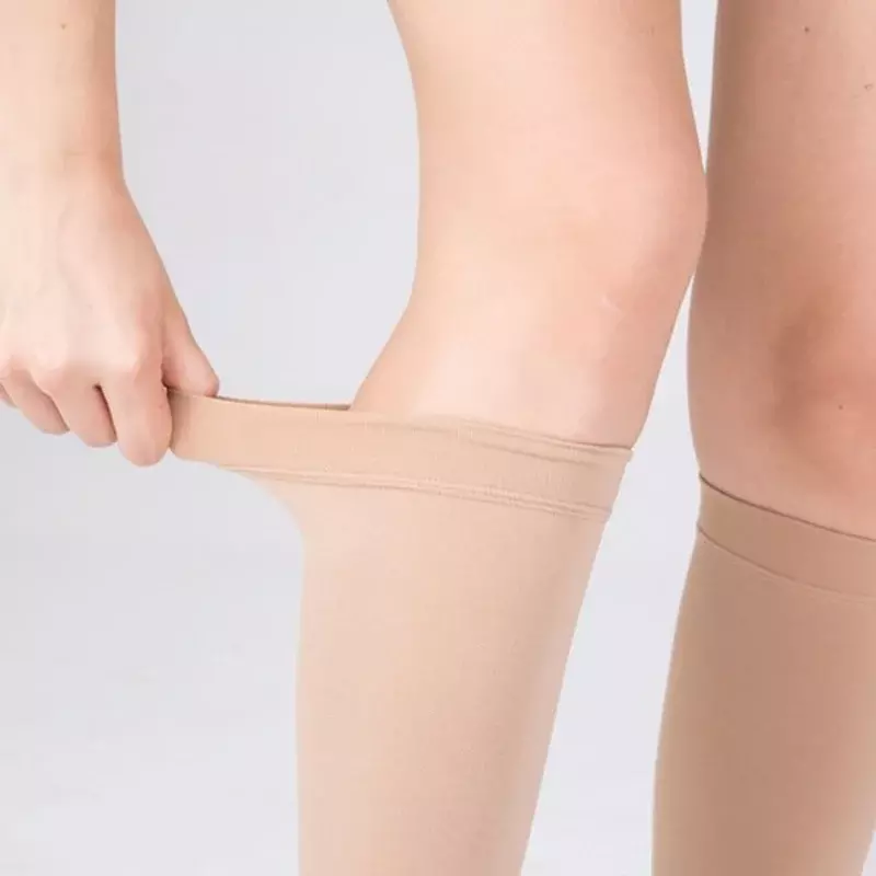 Stoking medis varises, 1/2 pasang kaus kaki elastis mendukung tulang kering kaki penghilang lelah kaus kaki lengan kompresi penghangat