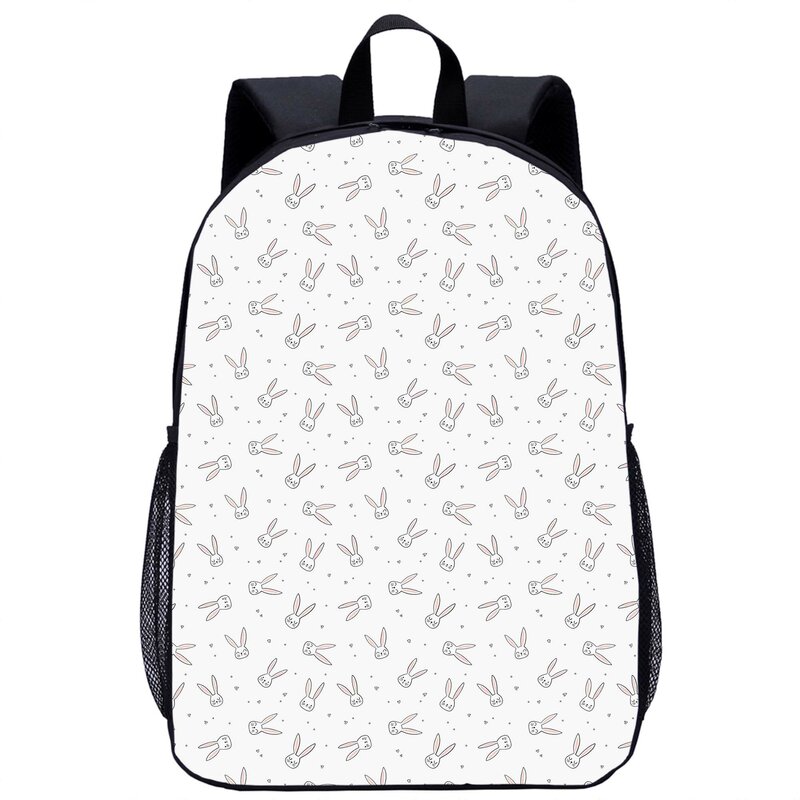 Cartoon Rabbit Print Backpack Girls Boys School Bag Student Book Bag Teenager Laptop Bag Daily Casual Backpacks Travel Rucksacks