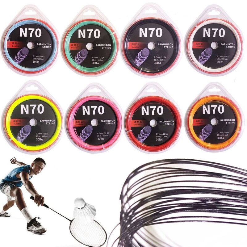 Raqueta de bádminton Multicolor, cuerda de alambre de entrenamiento de alta elasticidad, longitud de 10M, diámetro de 0,7mm