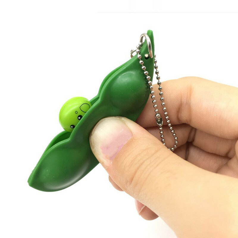 5pcs Fidget Toys Pack Portachiavi Decompression Edamame Toys Squishy Squeeze Peas Beans Keychain Cute Stress Adult Toy