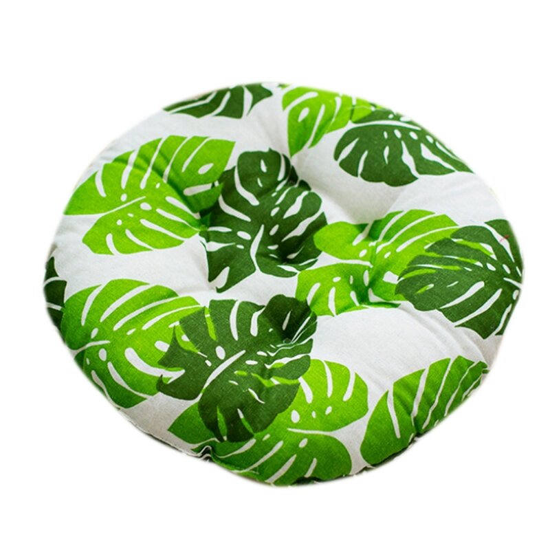 40cm Boho Style Round Sofa Chairs Floor Pillow Leaves Geometric Patterns Thick Filled Tatami Stool for Seat Cushion Pads Home