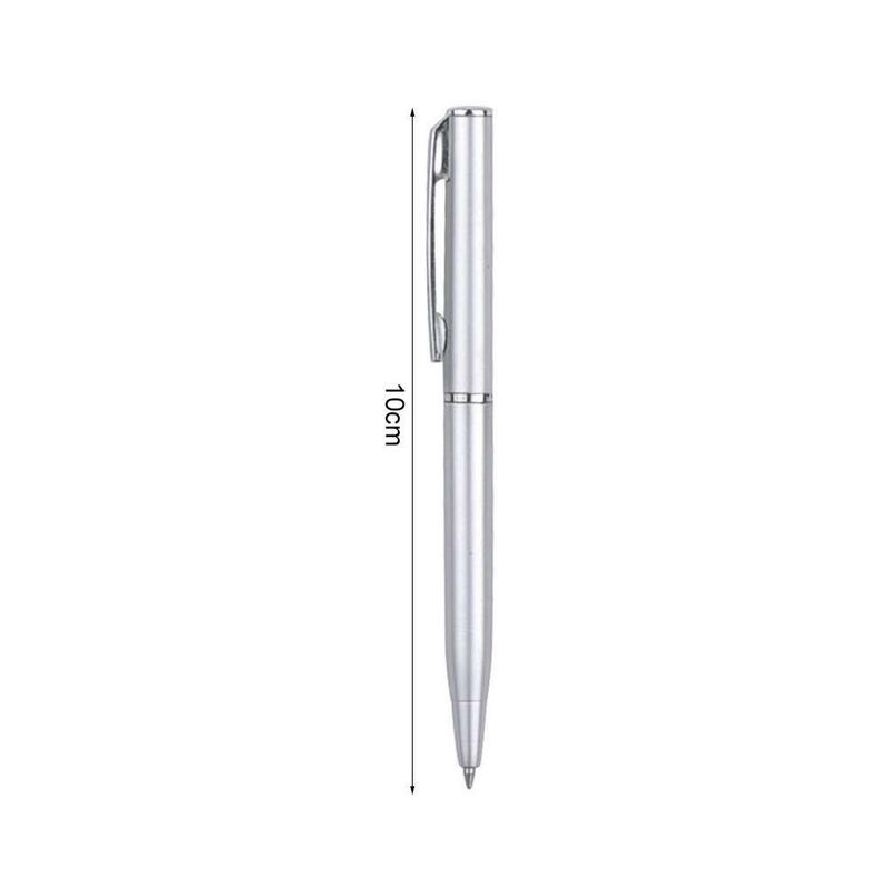 10cm jasny srebrny długopis Mini krótki styl plastikowe obrotowe papiernicze obrotowe szkolne materiały metalowe pióro skręcanie