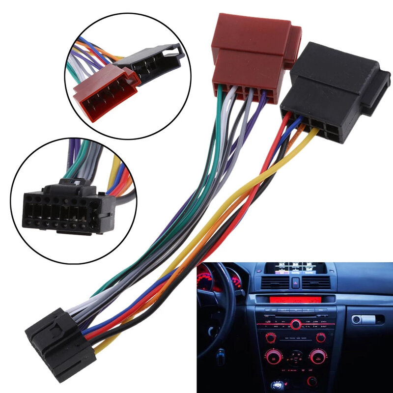 16-pin Audio Modified CD Player Tail Cable To ISO Plug Lossless Wiring Harness For  Used To Transfer Audio Plugs To EU