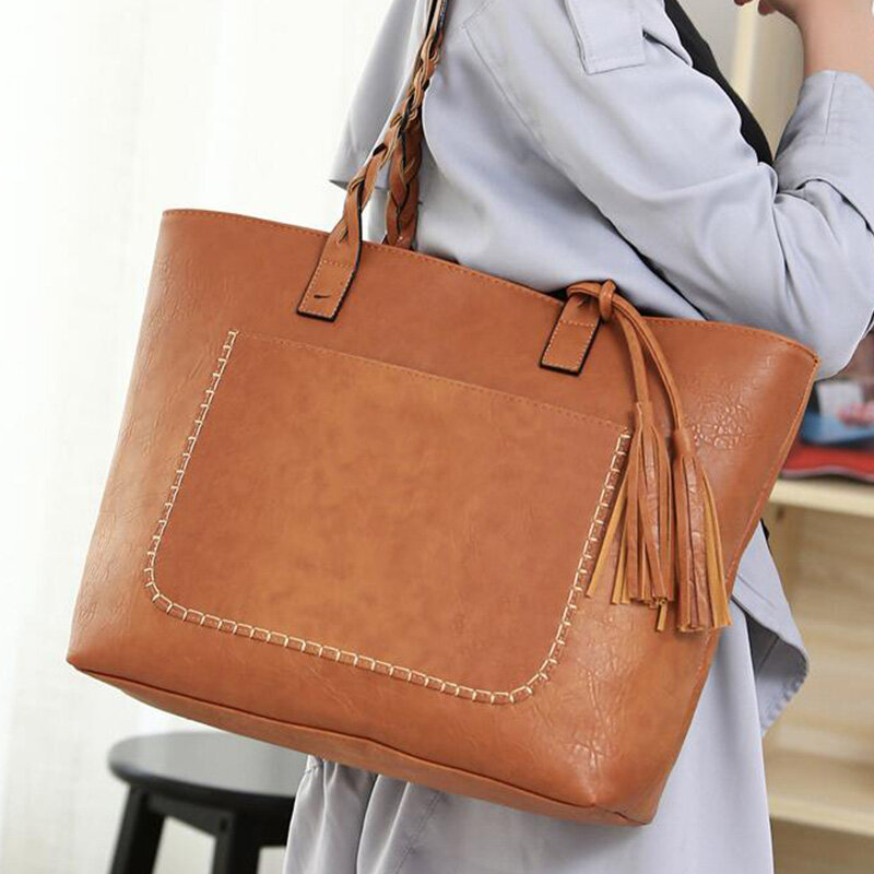 New Ladies Tassel Handbag Shoulder Bag Leather Bag