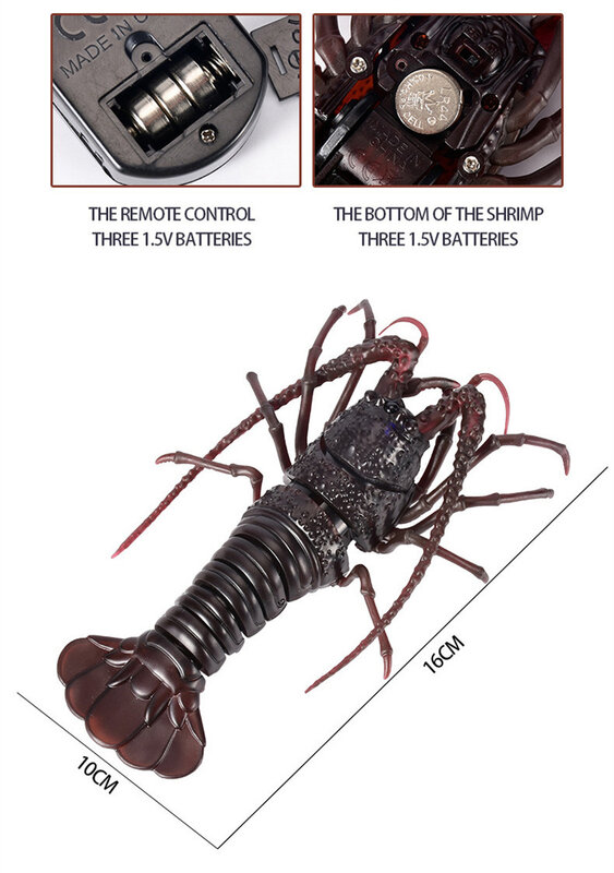 Pilot zwierząt realistyczne raki RC elektryczny pojazd Lobster zwierząt Model krewetki Halloween Pranks zabawki żart