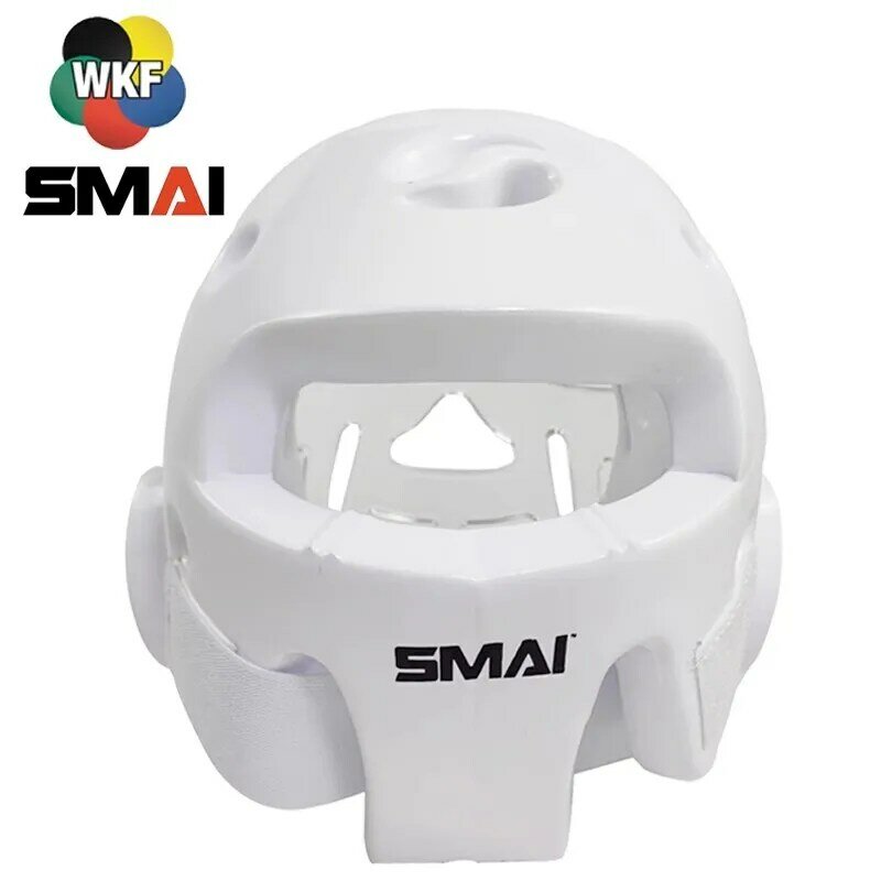 WKF одобренная SMAI детская защита головы для карате с маской для взрослых детей белая синяя красная маска для головы Защита головных уборов