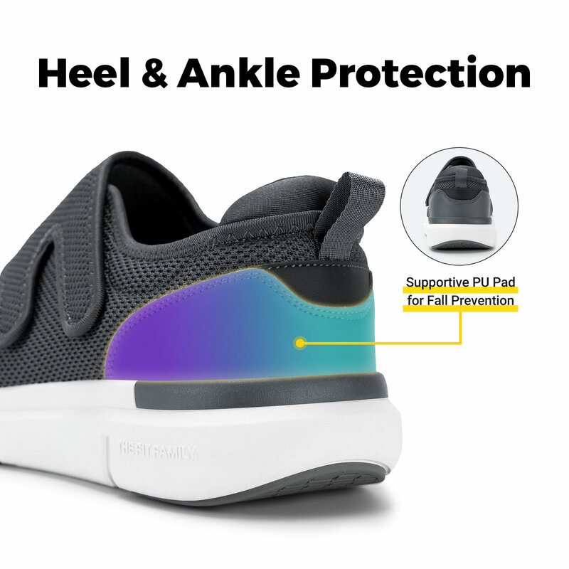 FitVille scarpe per diabetici scarpe da ginnastica da passeggio con chiusura ortopedica Slip-on e regolabile di larghezza Extra larga con ammortizzazione del supporto dell'arco