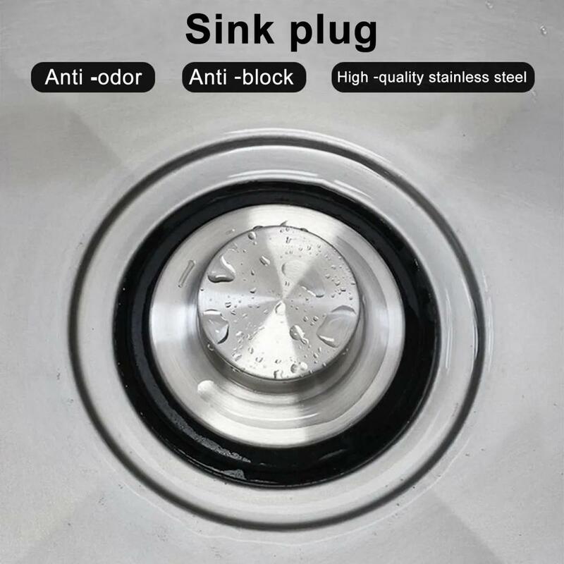 Sink Plug for Odors Drain Odor Stopper Stainless Steel Kitchen Sink Plug Set for Odor-resistant Pipe Protection Garbage for Home