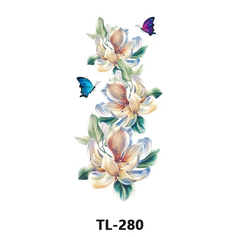 Colorful Floral Tattoo Stickers Water Transfer Tattood Girl Rich Styles Water Proofing Easy To Clean