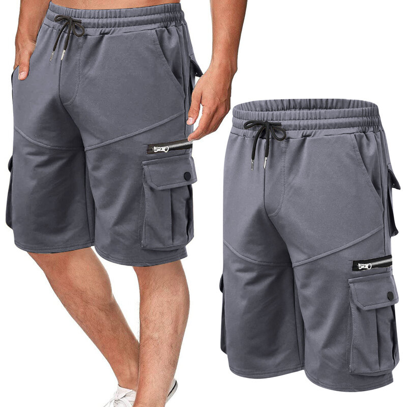 Pantalones cortos de algodón para hombre, ropa de calle informal, con doble bolsillo pantalones Cargo, alta calidad, tendencia informal, pantalones de cinco puntos