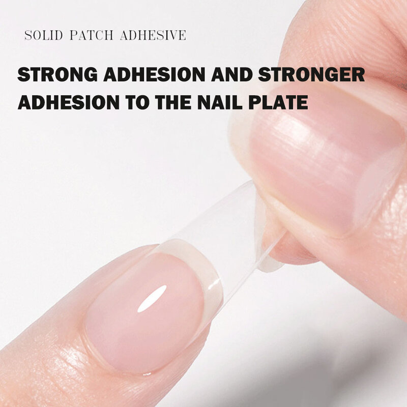 Gel de uñas sólido para mujer, Parche de uñas largo, pegamento adhesivo transparente, 12ml