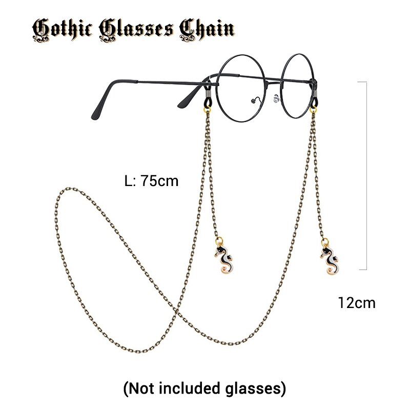 Chaîne de lunettes gothiques antidérapantes, pendentif, lanière pour lunettes de soleil, dessin animé Cosplay, mode, bijoux cadeaux pour femmes