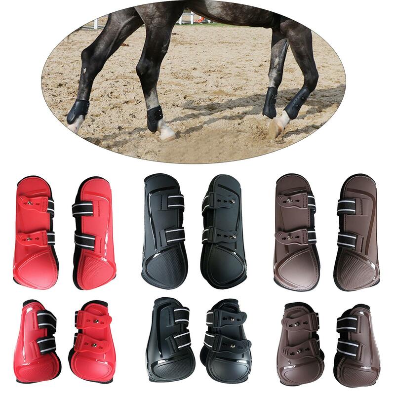 1 Pair Horse Tendon Boots Jumping Dressage Adjustable Brace Guards Equipment