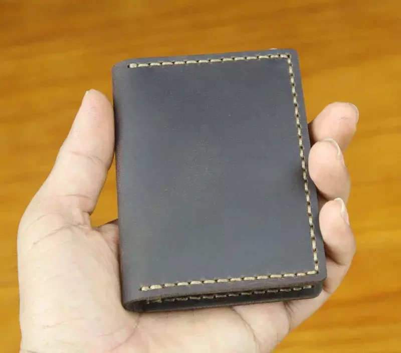 LW023 Handmade Genuine Leather Business  Holder Men Leather Credit Card Case Small Women