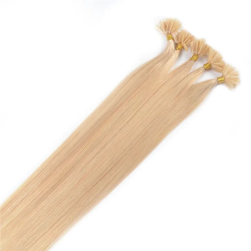 KerBrian Hair-Extension de Cheveux Naturels Brésiliens Lisses, Blond Miel, Nail ktHair, Remy, #613