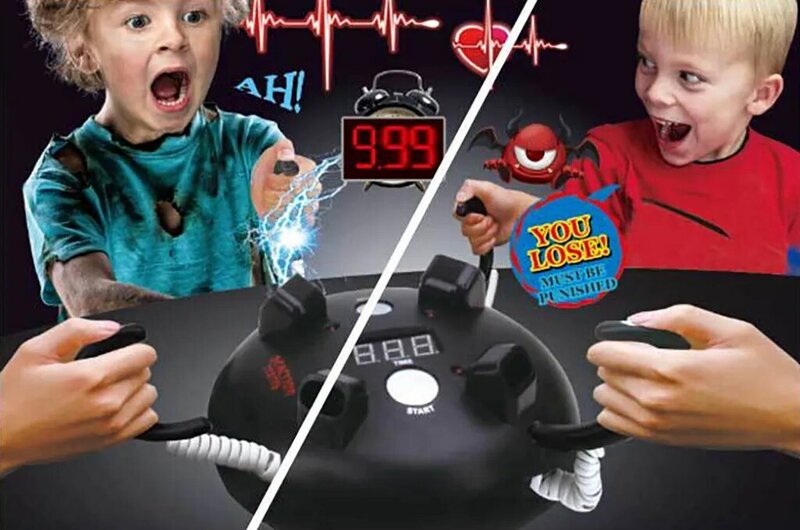 Choque elétrico detector de mentiras reação ajustável brinquedo adultos bar festa entretenimento mentiroso verdade desktop reação game console