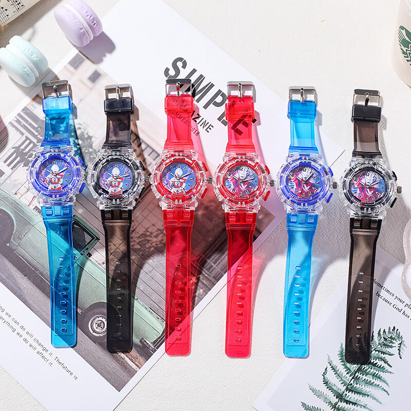 Новые детские часы с мультяшным рисунком, модные светящиеся Детские кварцевые часы, силиконовый ремешок, повседневные часы для мальчиков и девочек, студенческие часы, подарок