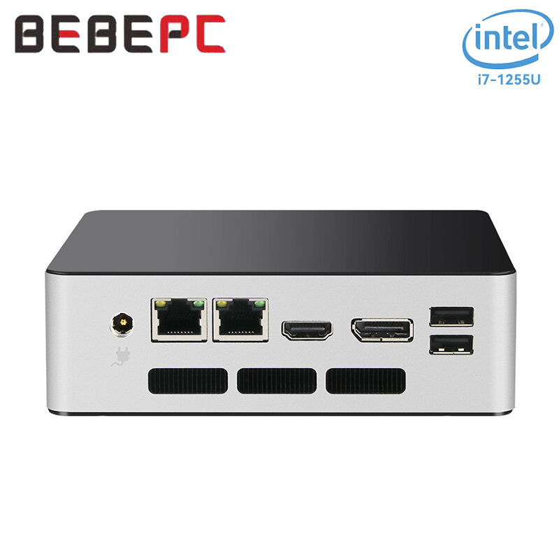 BEBEPC Office Mini PC with Inter corei7-1255U Dual DDR5 M.2 NVME Support Wake on LAN/Diskless Boot/WiFi/BT  Gaming Computer