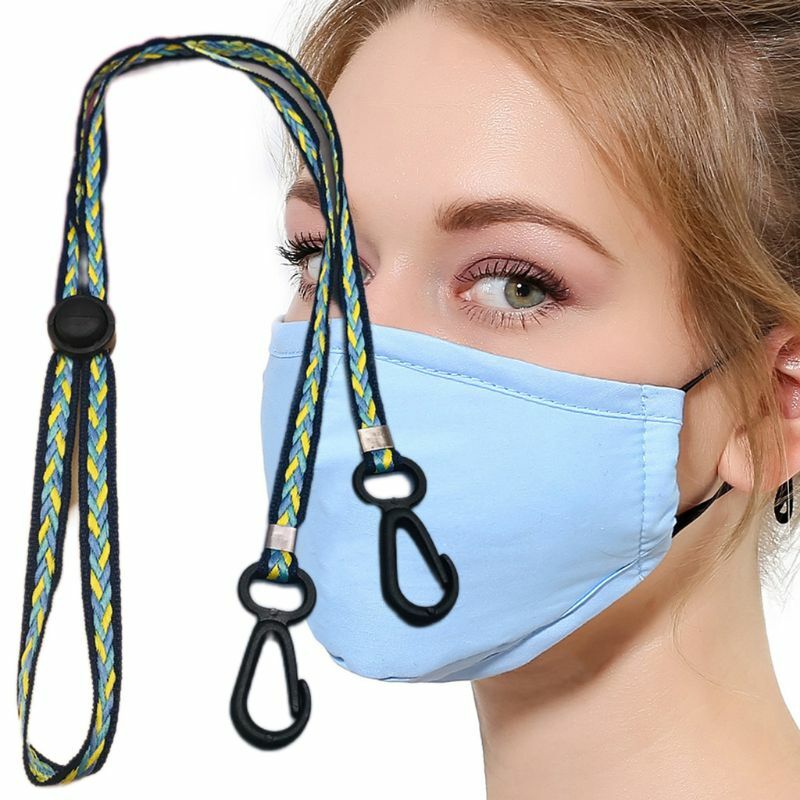 5Pcs Adjustable Face Mask Lanyard Multicolor Weave Rest Ear Holder Hanging Strap