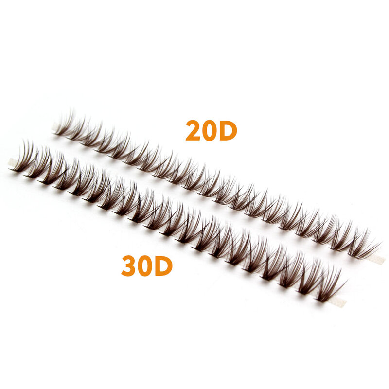 New Models 3D Volume Brown Hand Made Silk 20D/30D Individual Cluster Eyelashes Extension Natural  Mink Lashes Soft