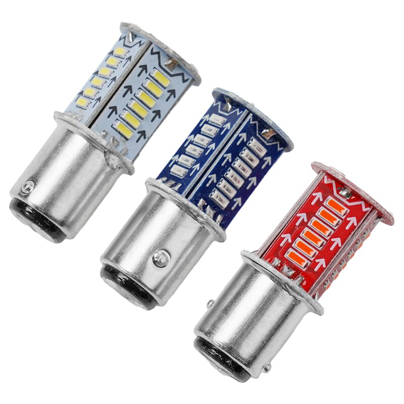 LED freio sequencial e luz estroboscópica, luz do carro e lâmpada de sinal, DC 12V, branco, azul, vermelho, 1157, 1pc