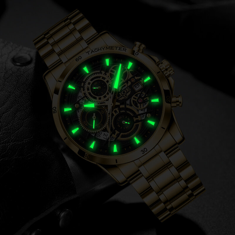 LIGE 2023 탑 브랜드 럭셔리 크로노그래프 쿼츠 시계, 남성 스포츠 시계, 군사 육군 손목 시계