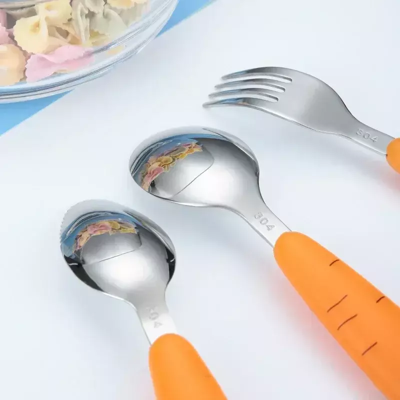 1/3PCS Baby Feeding Utensils Cartoon Fork Spoon Child Cutlery Set Kid Tableware Kitchen Gadgets Cake Vegetable Fork Teaspoon