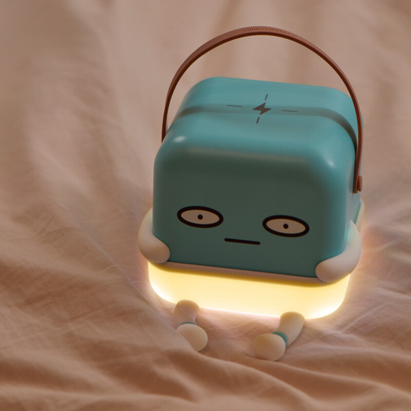 ICARER luz nocturna inteligente para niños, mini lámpara Led de dibujos animados para niños, luz nocturna recargable para cabecera de dormitorio