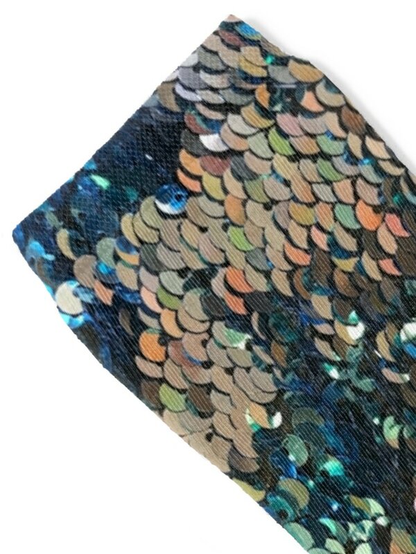 Blue gold sequin art Socks gifts essential hiphop Male Socks Women's