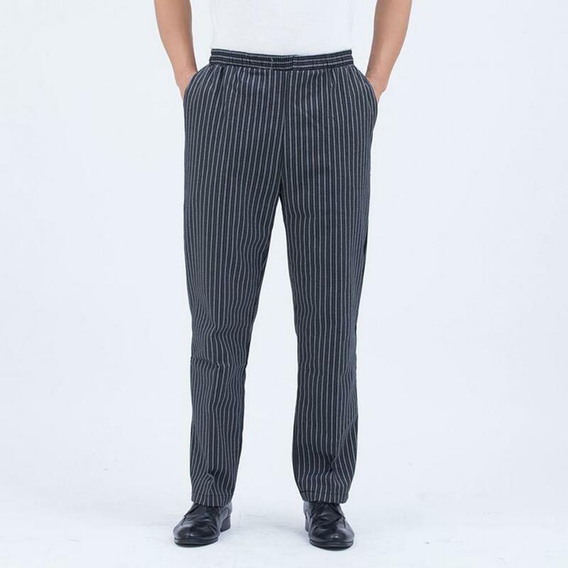WaClaSecure-Pantalon de chef unisexe, taille élastique, poches souples et respirantes, uniforme de restaurant extensible