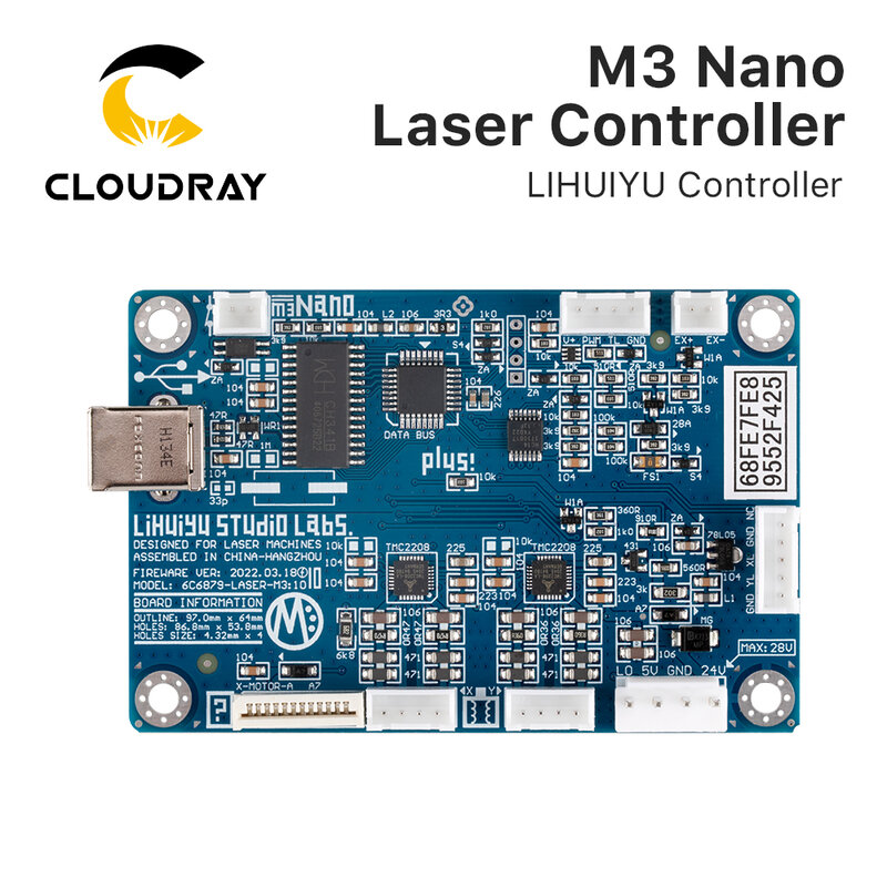 Cloudray LIHUIYU M3 нано лазерный контроллер материнская плата + панель управления + ключ B система гравер Резак DIY 3020 3040 K40
