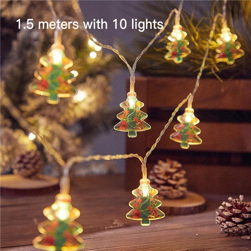 Christmas Santa Claus String Lights Christmas Scene Layout Props Suitable for Ball Carnival Party Decor