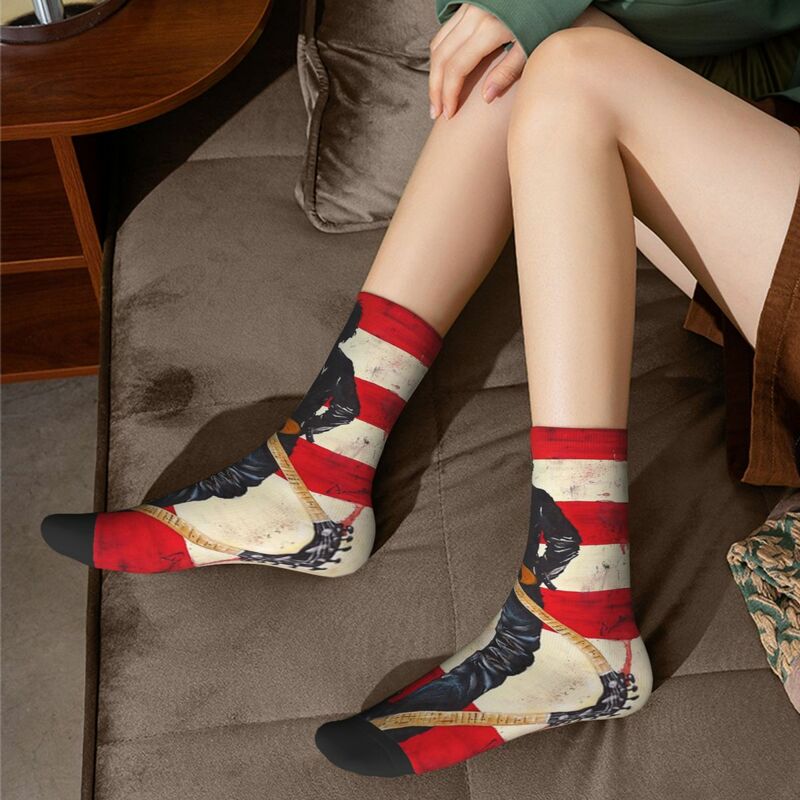 Bruce springsteen ถุงเท้าถุงน่องดูดซับเหงื่อฮาราจูกุชุดถุงเท้ายาวทุกฤดูสำหรับของขวัญคริสต์มาสยูนิเซ็กซ์