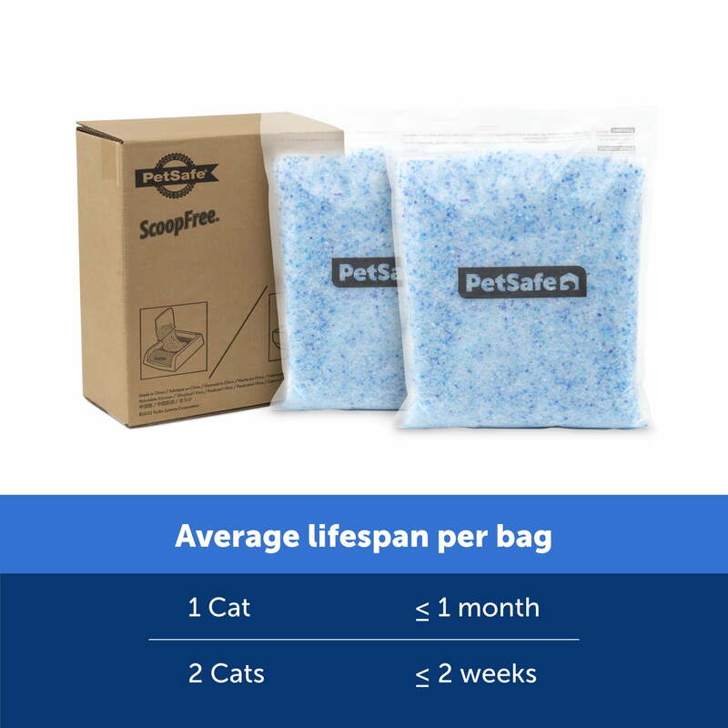 PetSafe ScoopFree kantong kotoran kucing kristal, kantung sampah Premium, aroma segar, silika kristal, 2 pak 4.3 lb ea