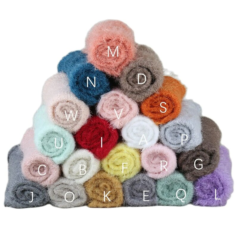 Vintage Baby Stretch Fuzzy KnittWrap Newborn Photography Props Fluffy Soft Swaddle Backdround Fillers Blanket Studio Accessories