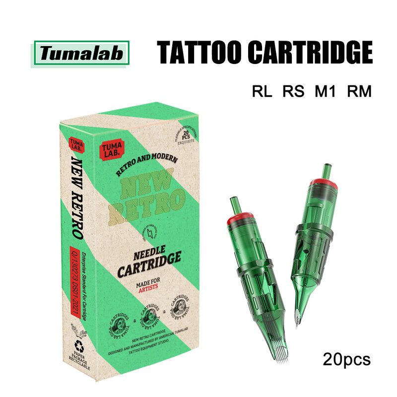 Картридж для татуировок Tumalab с короткими иглами, картридж для татуировок 08 #10 #12 # RL RS 10/20 шт., одноразовые тату-иглы