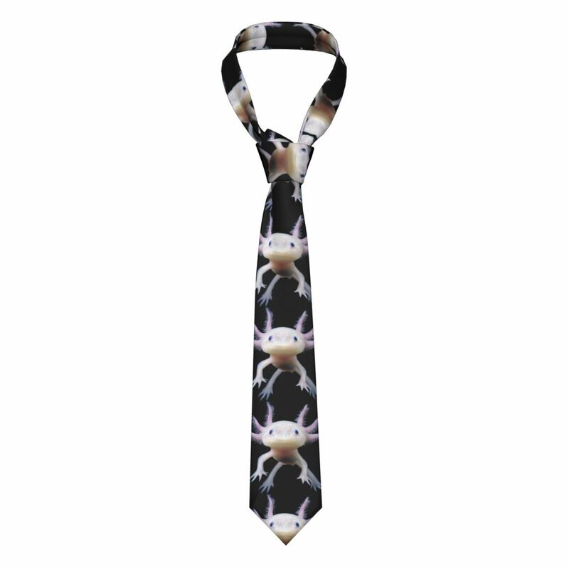 Formalna urocza aksolotl krawaty dla mężczyzn spersonalizowana jedwabna salamandra zwierzęca krawat biznesowa