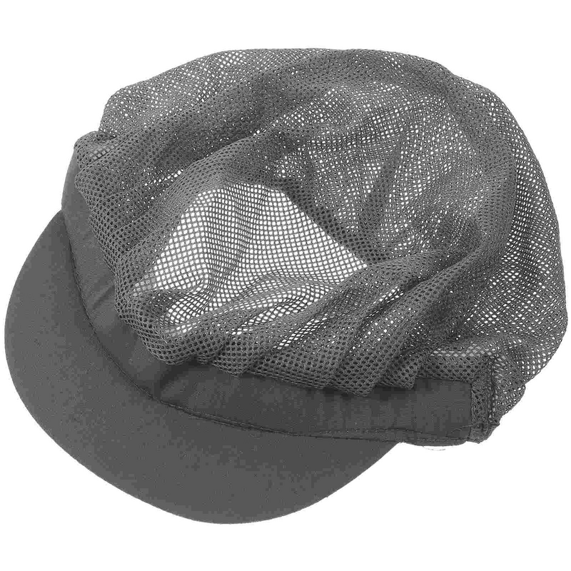 قبعة جيدة التهوية مقاومة للأتربة للرجال والنساء ، قبعات المطبخ ، الشيف ، النادل ، صحية ، مصنع للأغذية ، بني ، شبكة كاملة