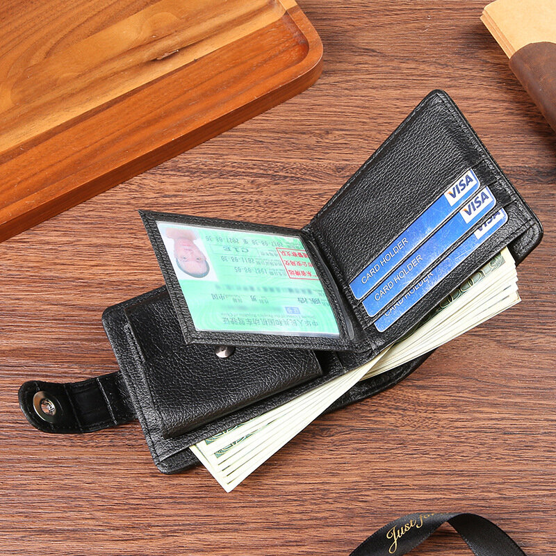 Men Wallet PU Business Foldable Wallet Luxury Slim Hipster Credit Card Holders Inserts Coin Purses Vintage Walltes
