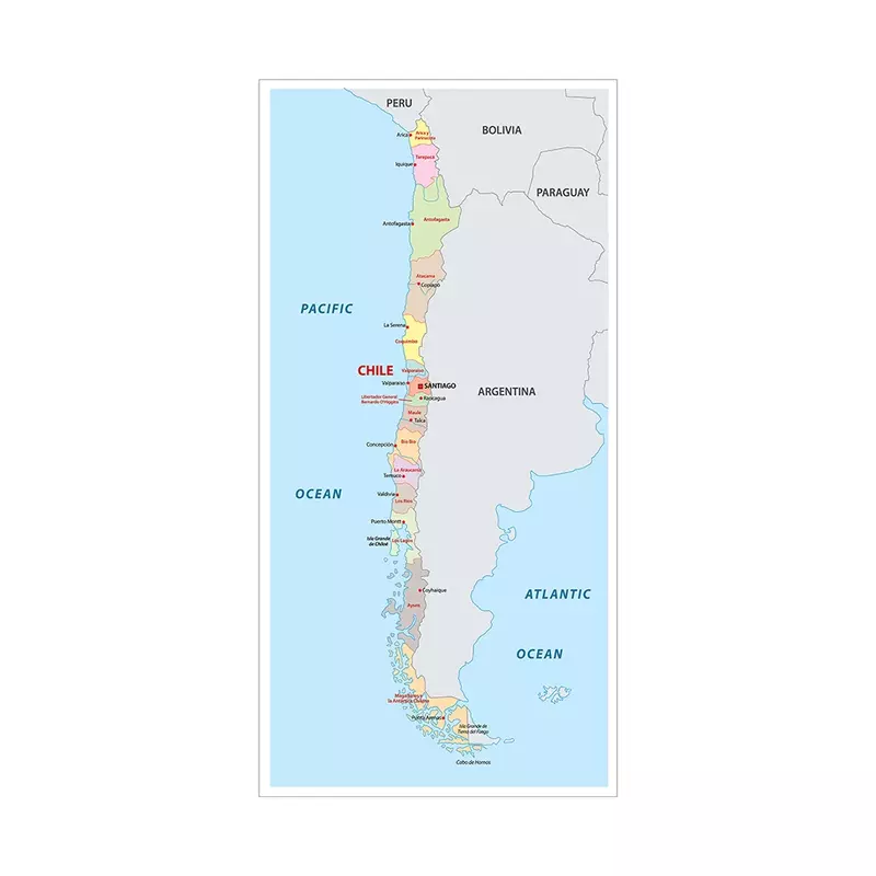 60*120 см Чили, а также карту на испанском языке настенный художественный постер картина живопись Ретро Декор Гостиная украшения дома школьные принадлежности