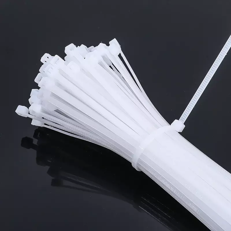 300/100 buah ikatan kabel nilon plastik dapat dilepas mengunci sendiri tali pengikat kabel pengencang Loop pengikat kawat dapat digunakan kembali untuk rumah kantor