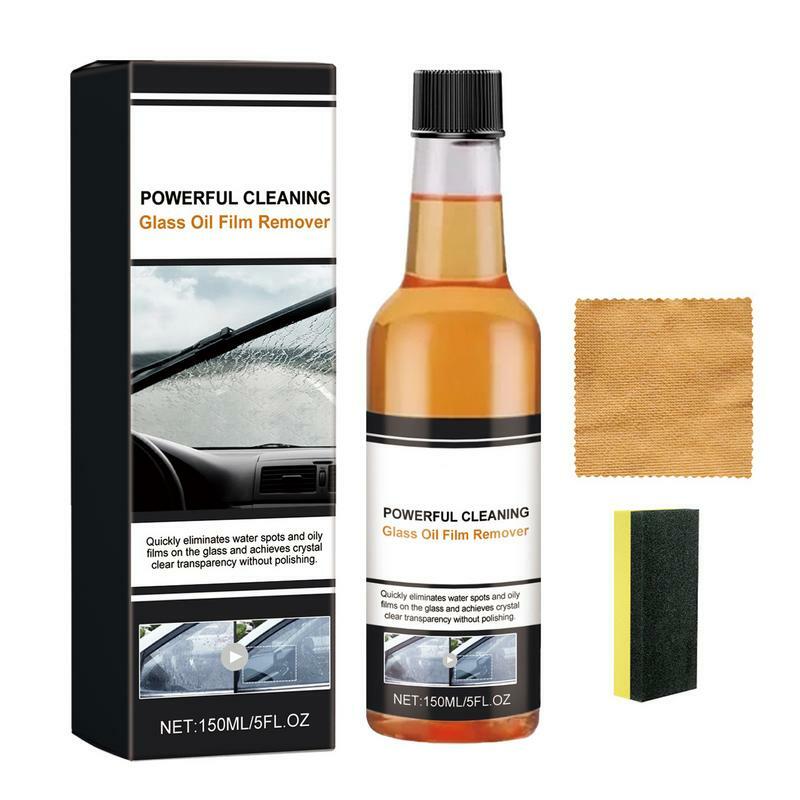 Środek czyszczący okien 150ml mocny środek do mycia szkła z ręcznikiem i gąbką okno samochodu narzędzie do czyszczenia pielęgnacji szkła