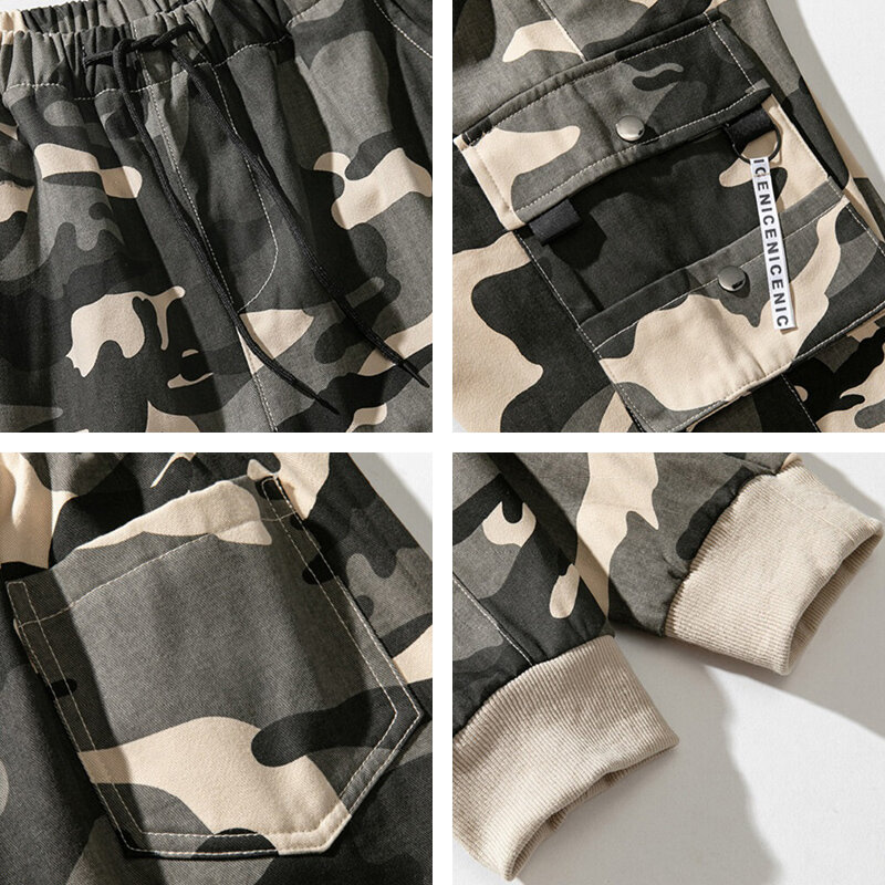 8XL Spring Autumn Men Camouflage Cargo Pants Mens Casual Cotton Military Trousers Mens Elastic Waist Joggers Tactical Pants Male