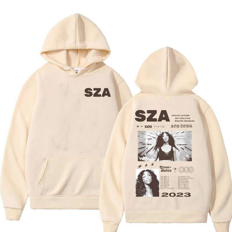 Best Famous Rapper SZA Sos Tour Graphic Hoodie Men Women Hip Hop Oversized Sweatshirt Male Casual Cozy Cotton Pullover Hoodies
