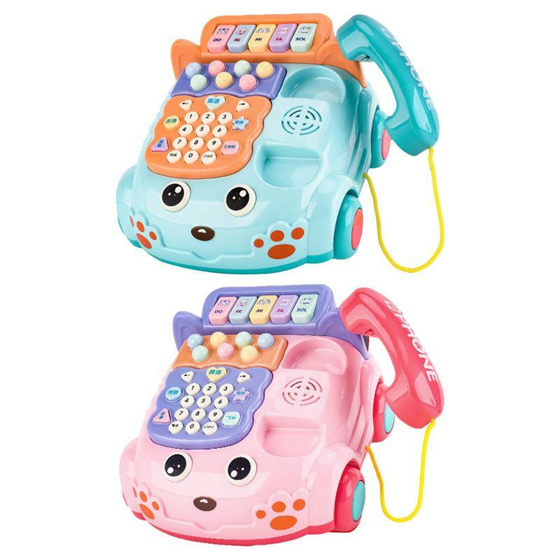 Children's Toy Telephone Cartoon Design Developmental Simulation Telephone Toy Easy To Use Puzzle Early Education Music Mobile