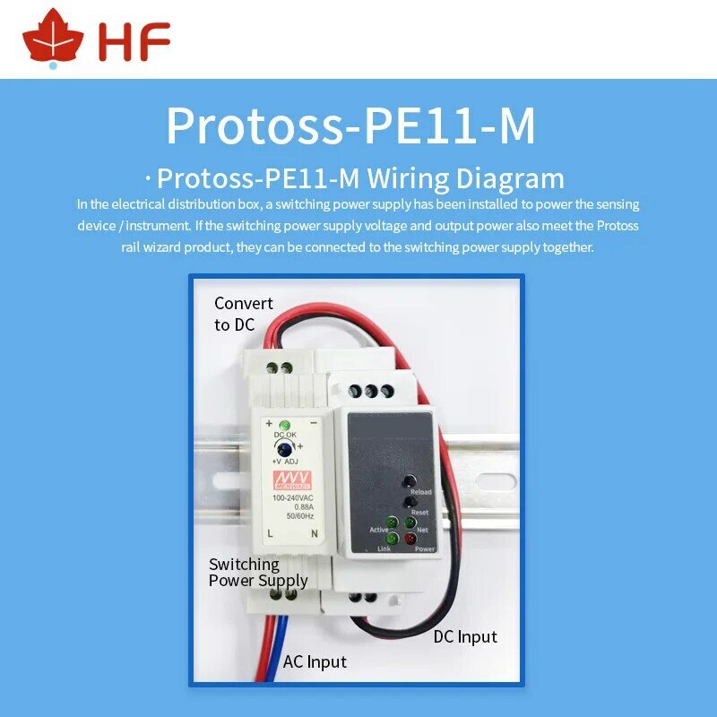 DIN-Rail Serial Port RS485 to Ethernet Converter IOT Device Server Protoss-PE11 Support Modbus TCP to RTU