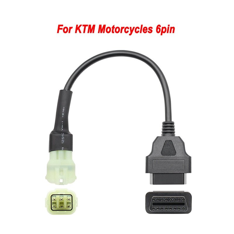 Cables adaptadores de herramienta de diagnóstico para motocicleta KTM, conector OBD2 de 6 pines a 16 pines